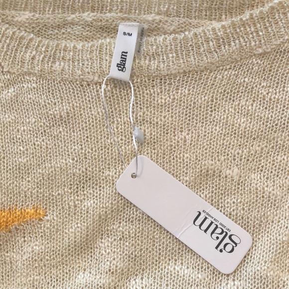 Glam Star Lightweight Open Weave Sweater in Ivory Sizes S/M & M/L - Picture 7 of 12